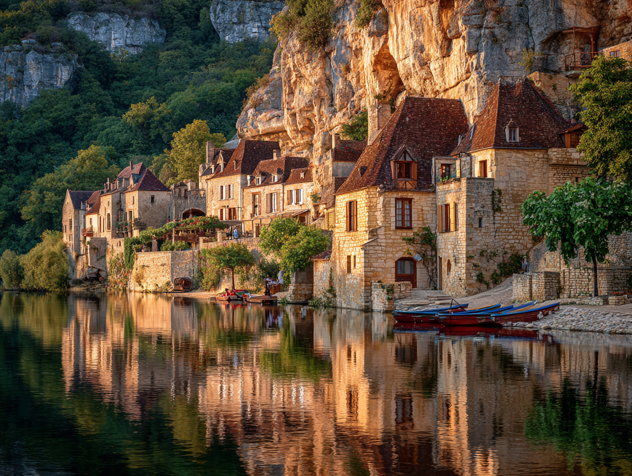 La Roque-Gageac au bord de la Dordogne